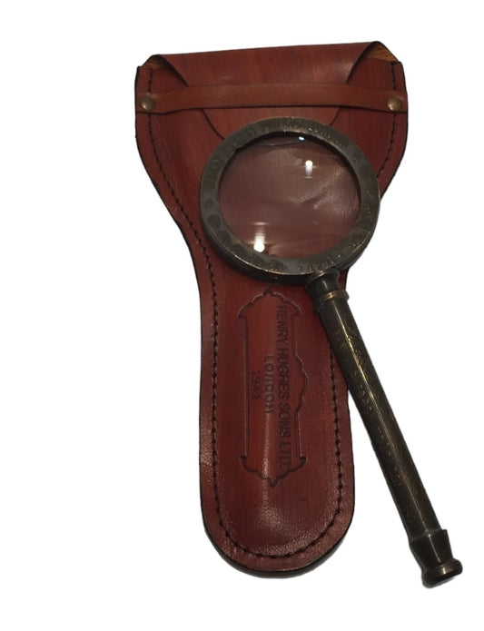 Vintage Henry Hughes London 1941 Magnifying Replica with Free Leather Case