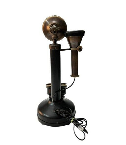 Old Retro Candlestick Phone Rotary Dial Home Office Decor Functional